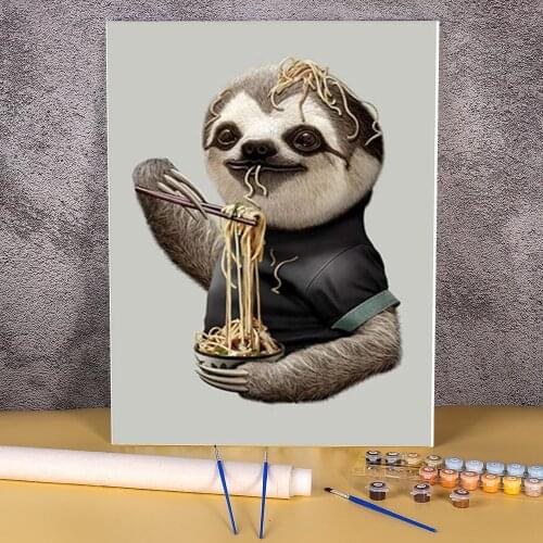Animal Sloth DIY Painting By Numbers Kit Oil Paints 40*50 Painting On Canvas Loft Picture Crafts For Adults Handiwork