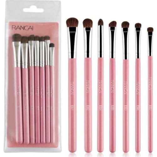 7pcs Makeup Brushes set Eyeshadow Brush 100% Natural Animal Horse Pony Hair Women Makeup Accessories Wood Beauty Brush TSLM1