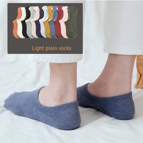 10 pieces = 5 pairs Spring summer women socks Solid color fashion wild shallow mouth invisible socks felmen slipper socks