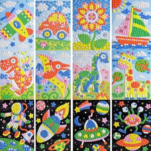 DIY Kids EVA Foam Stickers Mosaicos Puzzle Drawing Toys For Children Cartoon Animal Traffic Early Educational Arts And Crafts