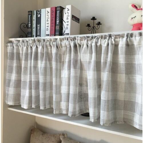 Stripe kitchen curtain short sheet curtain for the kitchen grey and white