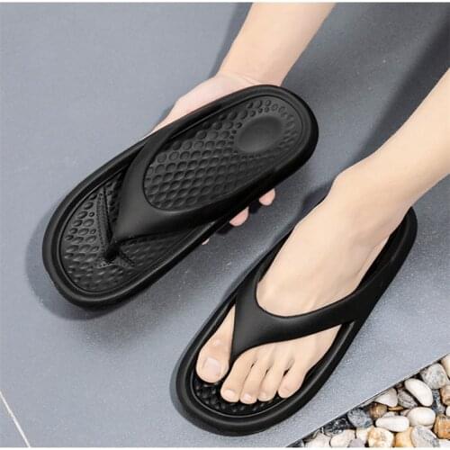 Summer Casual Fashion Flip Flops Mens Thick-Soled Non-Slip Wear-Resistant Couple Large Size Sandals And Slippers Beach Shoes
