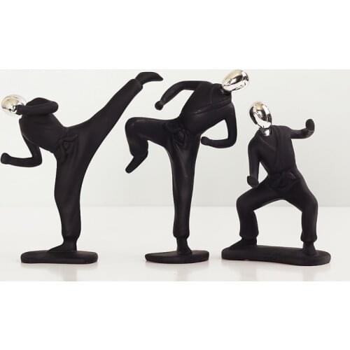 Modern figures resin Kung fu master abstract sculpture Nordic home decorations simple TV cabinet decoration handmade crafts