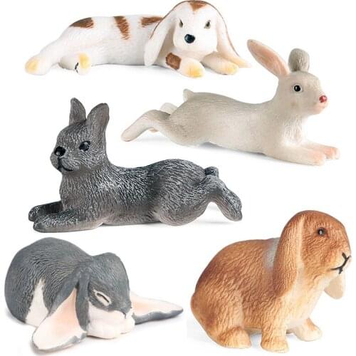 Rabbit Animal Figure Collectible Toys Kids Plastic Model Toys Wild Animal Cognition Action Figures