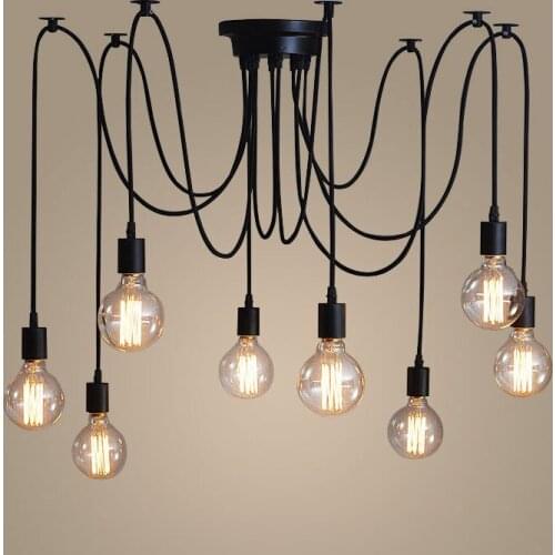 Loft Retro DIY Spider Pendant Lights Vintage Bar Hanging Light for Living Room Bedroom Industrial Decor Home Lighting Fixtures