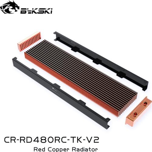 BYKSKI Water Cooler 480mm Radiator for PC Cooling 40mm Thickness for 12cm Fan High Cooler Radiator 120mm fan CR-RD480RC-TK-V2