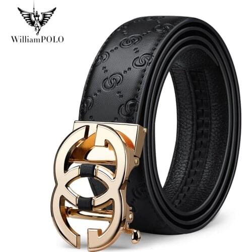 WILLIAMPOLO New mens belts and belts automatically buckle youth fashion business Joker belts and belts G-shaped buckles