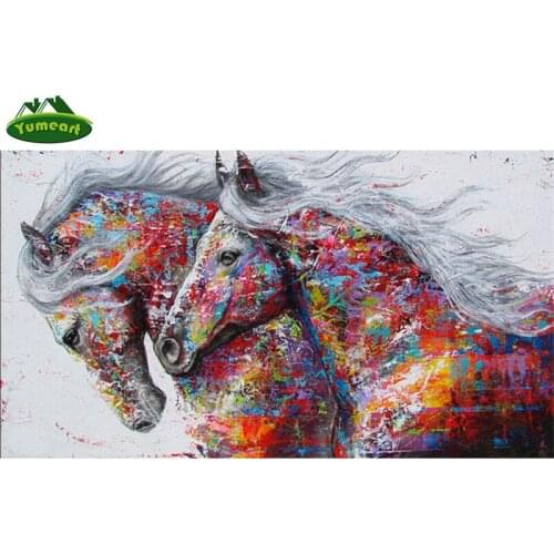 YUMEART Diamond Painting Horse Kits Handmade Needlework DIY Diamond Embroidery Animal Rhinestone Mosaic Picture