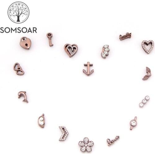 Somsoar Jewelry Coffee 10mm DIY Slide Charms can choose your Like fit for 10mm wide Mesh Bracelet Wholesale