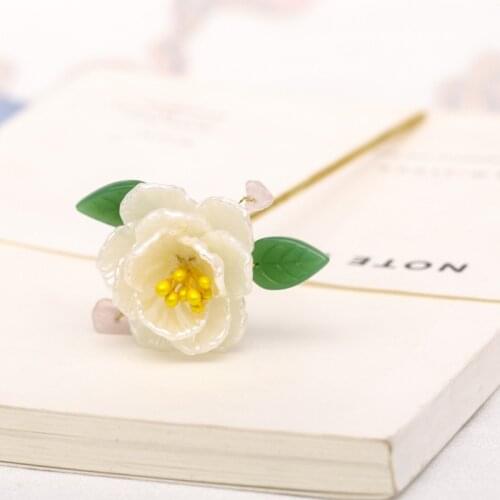 Vintage Chinese Vintage Rose Hair Stick for Hanfu Accessory Women Flower Hair Pin Sample Hair Jewelry Headpeice LB
