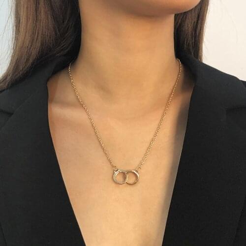 Lalynnly Punk Miami Cuban Choker Necklaces Hip Hop Jewelry Trendy Alloy Thick Chain Circle Necklace Women Neck Accessories N7874