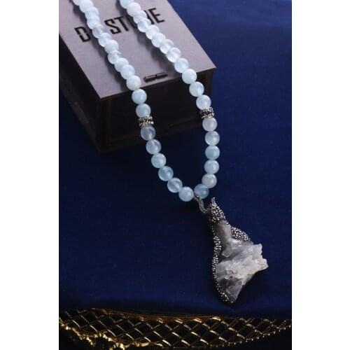 Womens quartz and jade necklace 20 hsr66 123165229