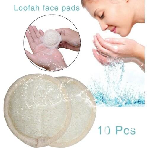 10Pcs/set Natural Loofah Sponge Face Body Bath Shower Spa Exfoliator Scrubber Pad Skin Care Loofah Face Cleaning Massage Brush