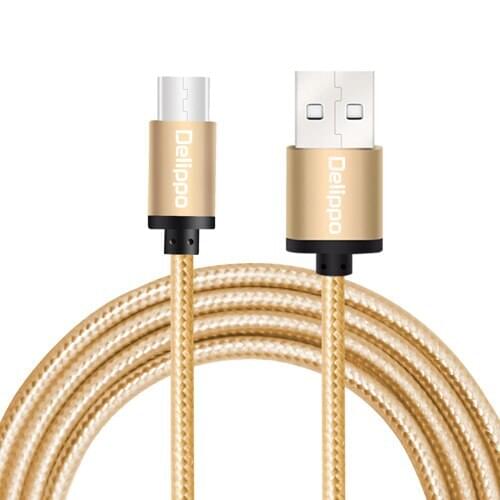 Delippo 2piece 1M Type c braided data sync cable For ChromeBook Pixel Nokia N1 Tablet LG G5 5X Lumia 950 and More Golden&Pink