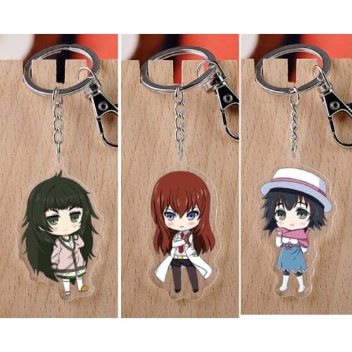 2019 New Arrival Steins;Gate Japanese anime figure acrylic mobile phone charms keychain strap keyring