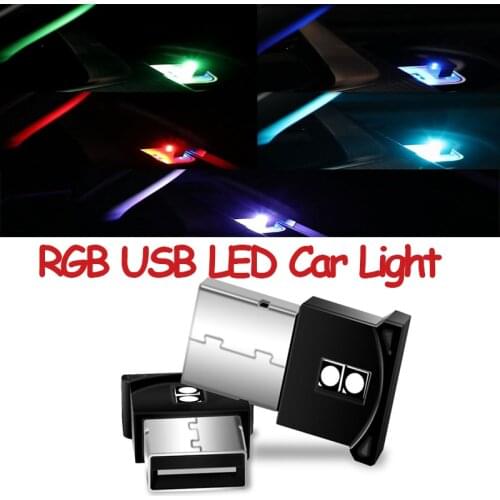 2021 RGB Car Light USB Auto Interior Atmosphere Light Plug/Play Emergency Bulbs Mini Decorative Lamp Emergency Lighting For Car