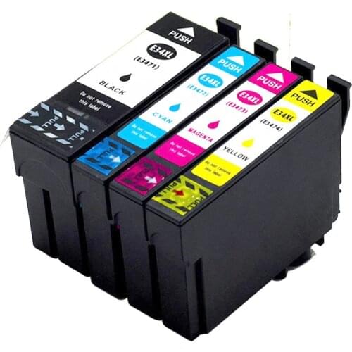 4Pack 1SET Compatible Ink Cartridges For Epson 34 XL WorkForce Pro WF-3720DWF WF-3725DWF printer T3471 ink cartridge