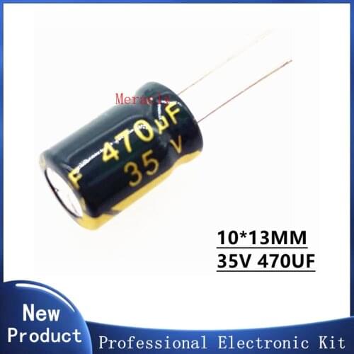 5PCS 35V 470UF 20% High frequency and low impedance in-line aluminum electrolytic capacitors long life Brand new authentic