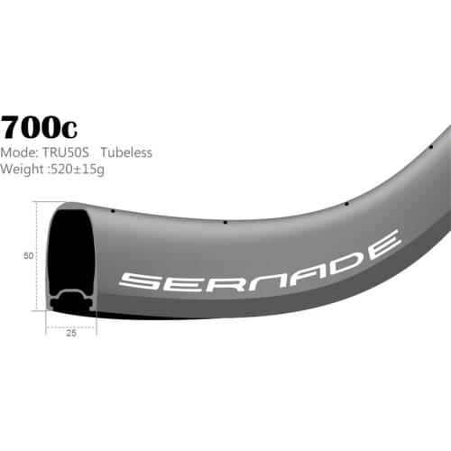 50mm depth 25mm wide tubeless ready 700c road bike components carbon rims