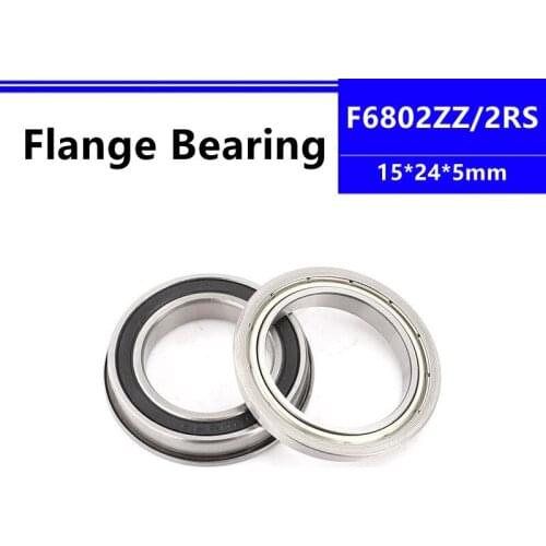 50pcs/100pcs F6802ZZ 15*24*5mm F6802-2RS flange deep groove ball bearing 15x24x5mm Flanged bearing