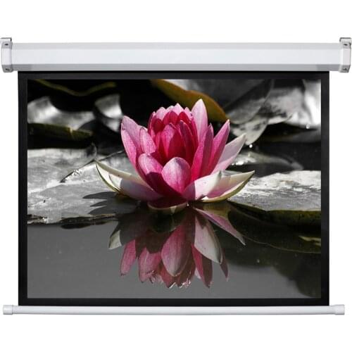 84 Inch 4:3 Wall Mounted Electric Motorized Pull Down Projector Screen For Home Office Theater TV Usage