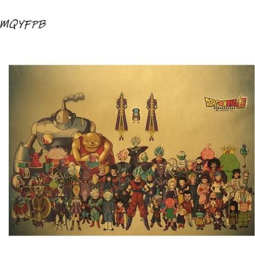 Anime A collection Of Characters Kraft Paper Poster Wall Sticker Home Decoration