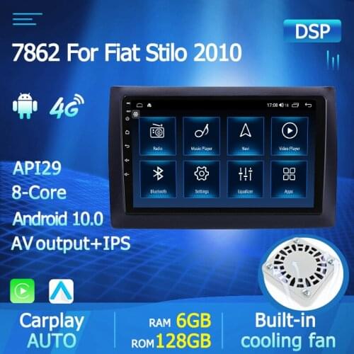 Android 10.0 AUTO Head Unit DSP For Fiat Stilo 2010 Car Radio Multimedia DVD Player 2 Din GPS Navigation IPS With Carplay RDS BT