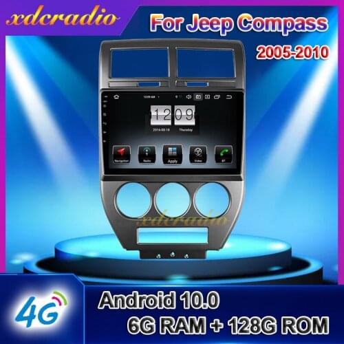 Xdcradio 10.1 Inch Touch Screen Android 10.0 Car Radio For Jeep Compass MK DVD Multimedia Player GPS Navigation 6+128G Carplay