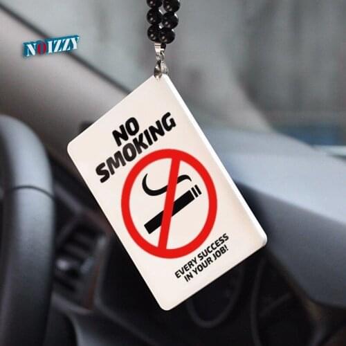 Car Rear View Mirror Ornament No Smoking Signs Warning Pendant Auto Vehicles Interior Pendant Hanging Dangle Charm Accessories