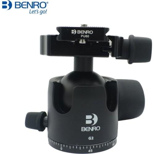 BENRO G2 Low-Porfile BallHead Professional Aluminum Ball heads For Tripod Pu60 Quick Release Plate