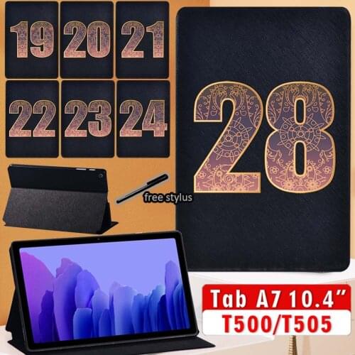 Tablet Case for Samsung Galaxy Tab A7 10.4 Inch 2020 T500 T505 T507 Anti-Dust Flip Leather Stand Cover Case + Stylus