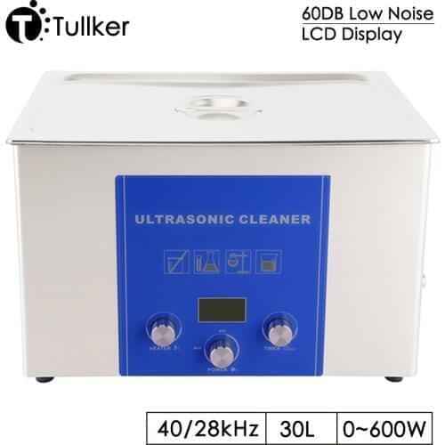 Digital 600W Ultrasonic Cleaner Bath 30L Power Adjust LCD Manual Low Noise DPF Injector Shell Motor Ultrasound Cleaning Machine