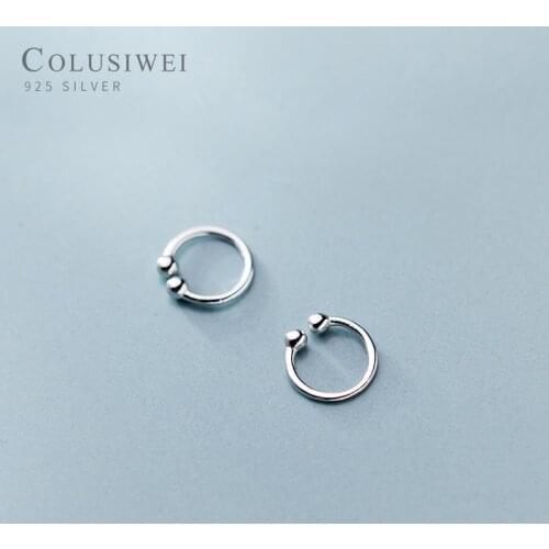 Colusiwei Simple Design Cute Beads Clips Earrings for Women 925 Silver Ear Clips Jewelry Gifts for Girl Fashion Jewelry 2020 NEW