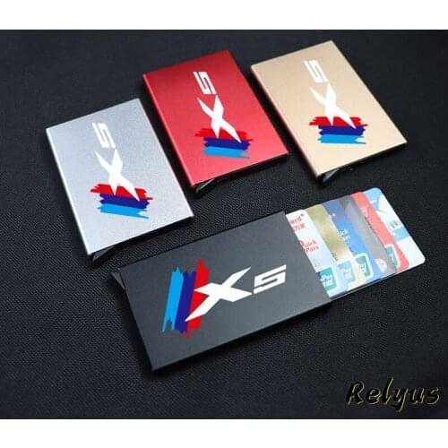 Anti-theft ID Credit Card Holder Men Women Porte Carte Thin Aluminium Wallets Pocket Case For Bmw X5 E53 E70 F15 G05 Accessories