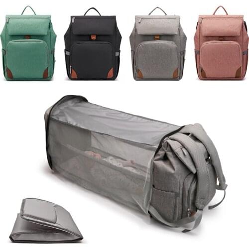 Baby Bed Portable Large Moms Waterproof Wet Pouch Kids Travel Sleeping Crib Carts Organizer Bags Changing Table Diaper Backpack