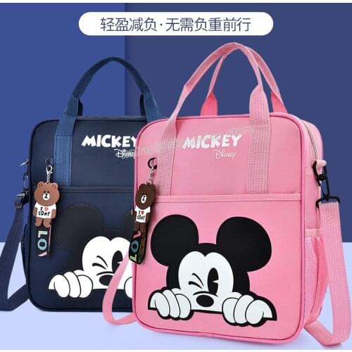 Disney Mickey Mouse Child Oxford Backpack Girl Boy Cartoon Printed Schoolbag Student Bookbag Messager Bag Waterproof Rucksack