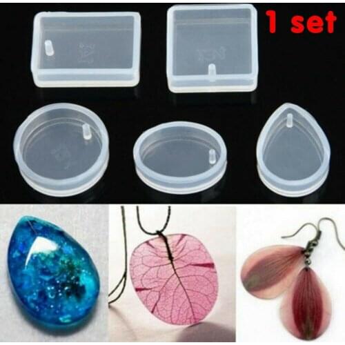 5Pcs Silicone Necklace Pendant Jewelry Casting Making Mold DIY Resin Craft Flexible Reusable Easy To Use Clean HG11665