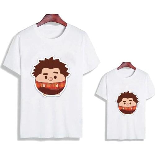 The Croods Disney Cartoon Film T Shirt Family Matching Clothes Summer White O-neck Baby Kids Childrens T-shirts Tee Tops