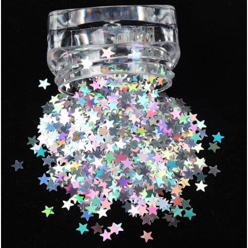 3Box Holographic Laser Star Shape Nails Art Decoration Sparkly 3D Gold silver Sequins Spangles Polish Nails Accessories