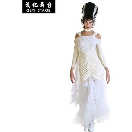 Halloween Easter Stage Costume COSPLAY Alice in Wonderland White Queen White Witch Costume