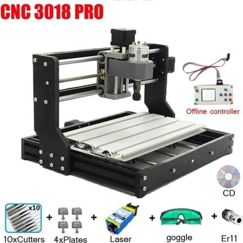 Mini CNC3018 Engraver CNC 3018 Pro Laser Engraver Wood CNC Router Machine GRBL ER11 Hobby DIY Engraving Machine for Wood PCB PVC