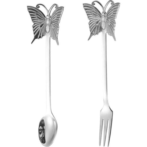 Reusable Dessert Cake Fork Household Hanging Cup Spoon Coffee Stirring Spoon Milk Shake Spoon Smoothie Spoon