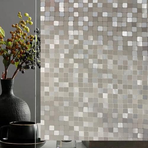 Mosaic electrostatic glass film heat insulation film living room bathroom sliding door decoration window grille window sticker
