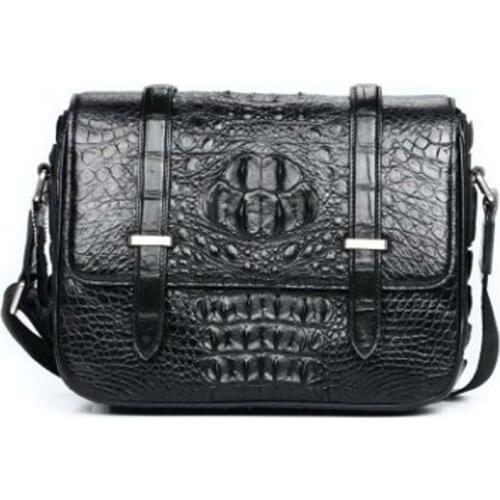 Dongou crocodile men handbag leisure Oblique cross package Can be customized Genuine leather Mens bags