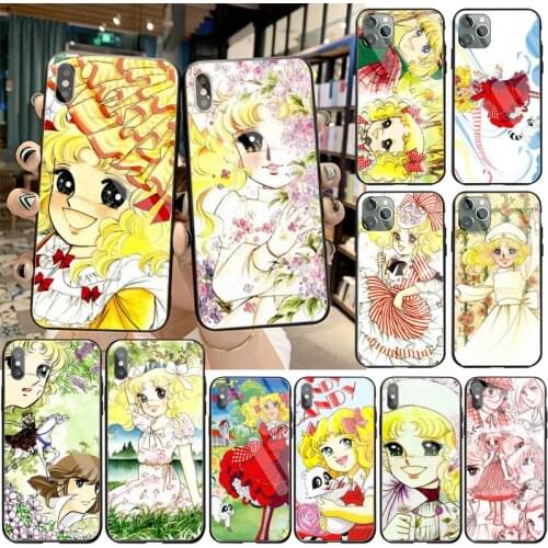 CUTEWANAN Anime Manga Candy Soft black Phone Case Tempered Glass For iPhone 11 Pro XR XS MAX 8 X 7 6S 6 Plus SE 2020 case