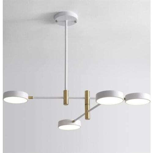 Nordic Minimalist Personality Loft Livingroom 4/6 Heads Led Pendant Lamp Creative Rotating Head Bar Hanging Light Fixtures