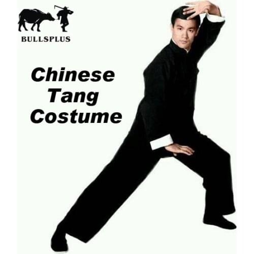 New style cotton and linen suit, Tang, mens long sleeve national wind, linen Chinese style old and coarse Bruce Lee