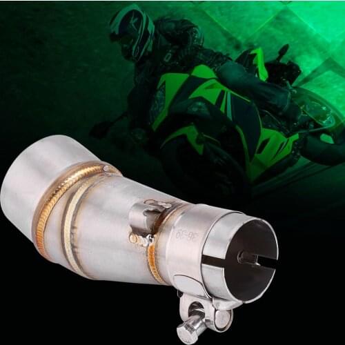Motorcycle Silver Stainless Steel Slip On Exhaust Middle Link Pipe Adapter Connector for Kawasaki Z250 Ninja 250 13-16