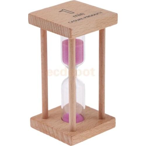 1 Minutes Hourglass Clock Sand Timer For Children Brush Teeth Table Timer Home Decoration Purple