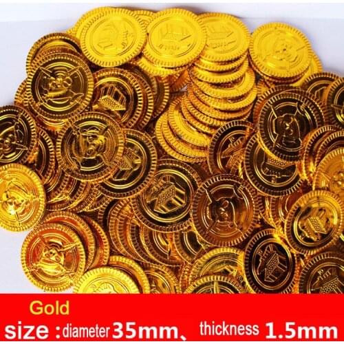 Plastic gold Pirate coins Gem birthday Christmas holiday treasure coin goody party loot bag pinata filler toy Treasure decoratio